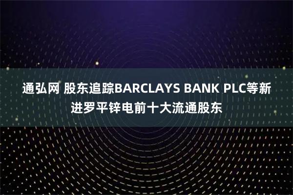 通弘网 股东追踪BARCLAYS BANK PLC等新进罗平锌电前十大流通股东